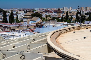 Seville, Spain - July 04, 2022 The Metropol Parasol, popularly linked to the name of Las Setas, is the largest wooden structure of the world, offering a panoramic view of the town of Seville