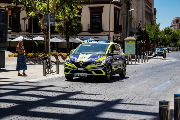 Seville Spain July 2022 Police Car Patrolling Streets Seville Emblematic — Stock Photo, Image