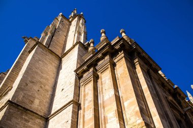 Seville, İspanya - 12 Haziran 2022 Saint Metropolitan ve Patriksel Sevilla Katedrali, dünyanın en büyük Gotik katedrali.