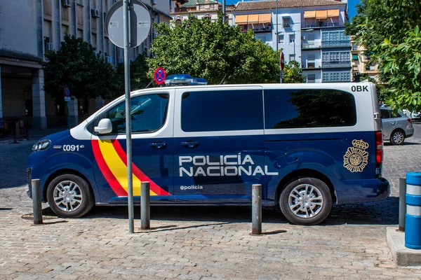 Севілья Іспанія Липня 2022 Року Поліцейська Машина Патрулює Вулиці Севільї — стокове фото