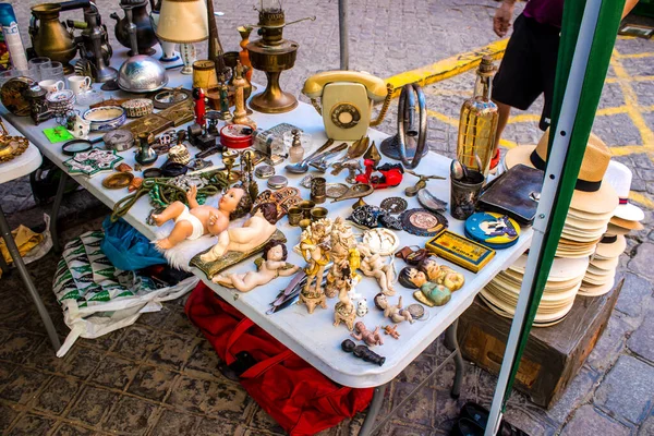 Seville Spain July 2022 Various Objects Sold Flea Market Also — Foto de Stock