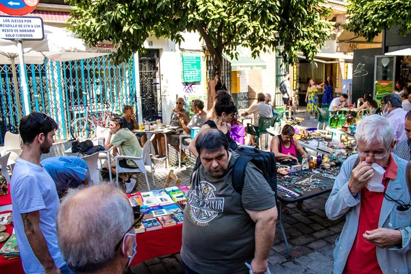 Seville Spain July 2022 Various Objects Sold Flea Market Also — Stockfoto