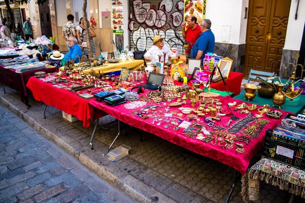 Seville Spain July 2022 Various Objects Sold Flea Market Also — Foto de Stock