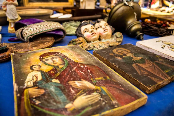 Seville Spain July 2022 Various Objects Sold Flea Market Also — Stock Photo, Image