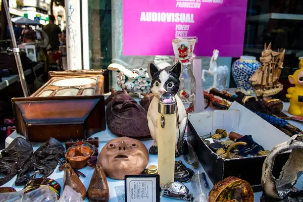 Seville Spain July 2022 Various Objects Sold Flea Market Also — Foto Stock