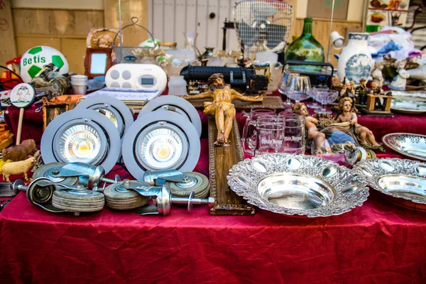 Seville Spain July 2022 Various Objects Sold Flea Market Also — Stockfoto