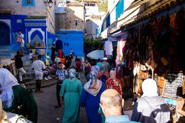 Chefchaouen, Morocco - August 19, 2022 Chefchaouen is a city located in the Rif mountains, in the north Morocco. Renowned for the remarkable buildings of varying shades of faded blue in its old town