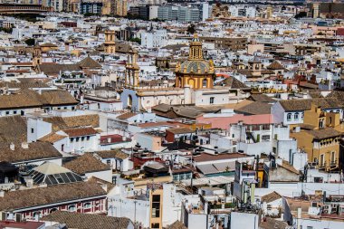 Seville, Spain - September 01, 2022 From the top of the Saint Metropolitan and Patriarchal Cathedral of Seville, It is the largest Gothic cathedral in the world