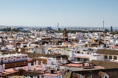 Seville, Spain - September 01, 2022 Cityscape and architecture of Seville, an emblematic city and the capital of the region of Andalusia, in the south of Spain