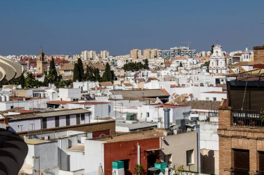 Seville, Spain - September 01, 2022 Cityscape and architecture of Seville, an emblematic city and the capital of the region of Andalusia, in the south of Spain