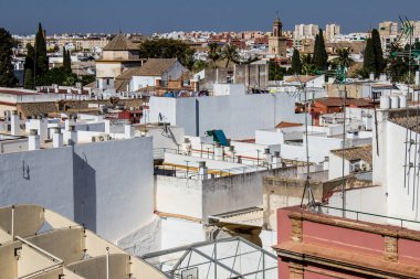 Seville, Spain - September 01, 2022 Cityscape and architecture of Seville, an emblematic city and the capital of the region of Andalusia, in the south of Spain