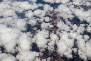 Seville, Spain - August 19, 2022 Commercial flight between the city of Seville in Spain and Tetouan in Morocco, View from the sky of the land and the Strait of Gibraltar separating Europe and Africa