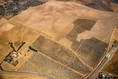 Seville, Spain - August 19, 2022 Commercial flight between the city of Seville in Spain and Tetouan in Morocco, View from the sky of the land and the Strait of Gibraltar separating Europe and Africa