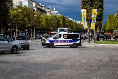 Paris, France - September 05, 2022 Traffic jam in the streets of Paris, an emblematic city and the capital of France