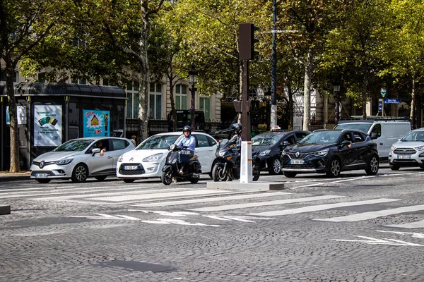 Paris France September 2022 Traffic Jam Streets Paris Emblematic City — Fotografia de Stock