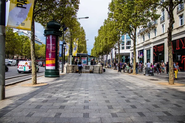 Paris France September 2022 Cityscape Famous Avenue Des Champs Elysees — Fotografia de Stock