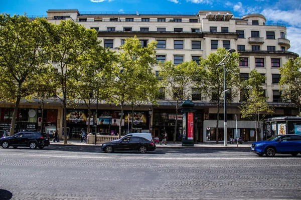 Paris France September 2022 Cityscape Famous Avenue Des Champs Elysees — kuvapankkivalokuva