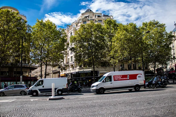 Paris France September 2022 Traffic Jam Streets Paris Emblematic City — 스톡 사진