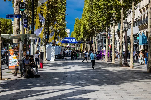 Paris France September 2022 Cityscape Famous Avenue Des Champs Elysees — 图库照片