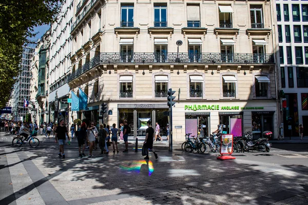 Paris France September 2022 Cityscape Famous Avenue Des Champs Elysees — Zdjęcie stockowe