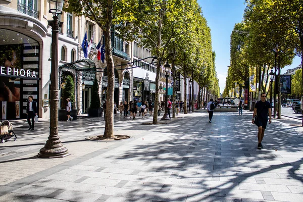 Paris France September 2022 Cityscape Famous Avenue Des Champs Elysees — 图库照片