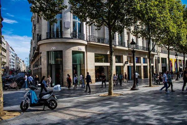 Paris France September 2022 Cityscape Famous Avenue Des Champs Elysees — Foto de Stock