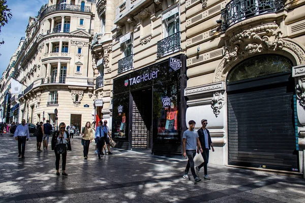 Paris France September 2022 Cityscape Famous Avenue Des Champs Elysees — 图库照片