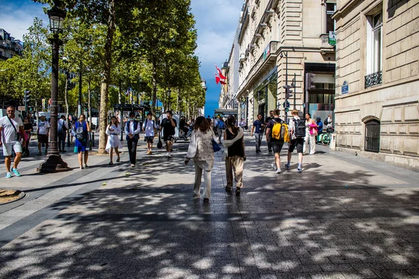 Paris France September 2022 Cityscape Famous Avenue Des Champs Elysees — Zdjęcie stockowe