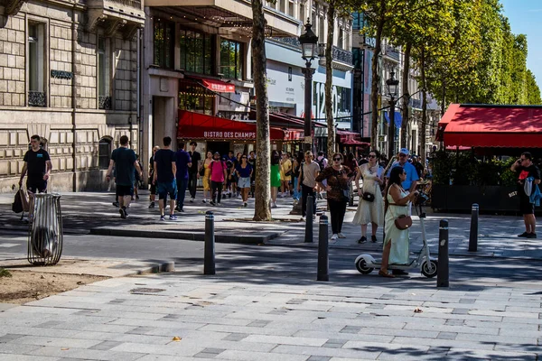 Paris France September 2022 Cityscape Famous Avenue Des Champs Elysees — ストック写真