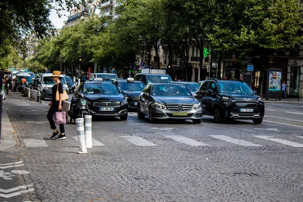 Paris France September 2022 Traffic Jam Streets Paris Emblematic City — Photo