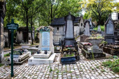 Paris, France - September 05, 2022 The Pere Lachaise cemetery is the largest Parisian cemetery, a popularity that the place owes to its 220 years of history and 70000 graves including many celebrities