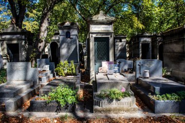 Paris, France - September 05, 2022 The Pere Lachaise cemetery is the largest Parisian cemetery, a popularity that the place owes to its 220 years of history and 70000 graves including many celebrities