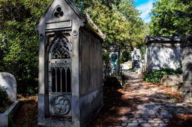 Paris, France - September 05, 2022 The Pere Lachaise cemetery is the largest Parisian cemetery, a popularity that the place owes to its 220 years of history and 70000 graves including many celebrities