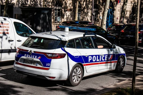 París Francia Septiembre 2022 Policía Patrulla Las Calles París Una — Foto de Stock