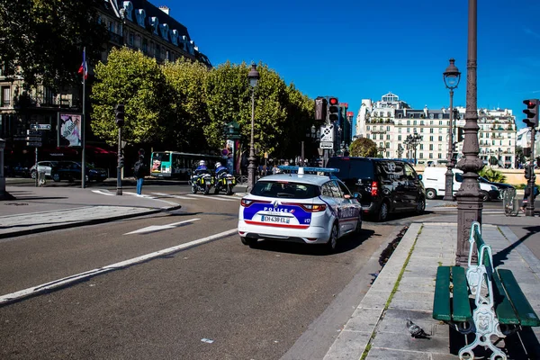 Paris France Septembre 2022 Police Patrouille Dans Les Rues Paris — Photo