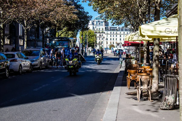 Paris Frankreich September 2022 Polizei Patrouilliert Den Straßen Von Paris — Stockfoto