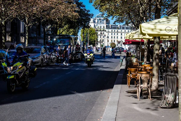 París Francia Septiembre 2022 Policía Patrulla Las Calles París Una —  Fotos de Stock