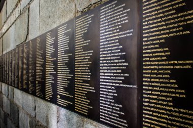 Paris, Fransa - 14 Eylül 2022 The Shoah Memorial, Fransa 'da Paris' te Yahudi soykırımının anısına yapılan bir anıt.