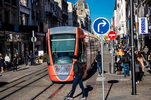 Reims France Septembre 2022 Tramway Électrique Moderne Pour Les Passagers — Photo