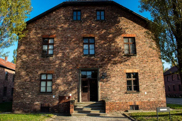 Oswiecim Polonia Octubre 2022 Auschwitz Mayor Complejo Campos Concentración Del — Foto de Stock
