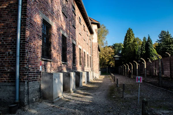 Oswiecim Polonia Octubre 2022 Auschwitz Mayor Complejo Campos Concentración Del — Foto de Stock