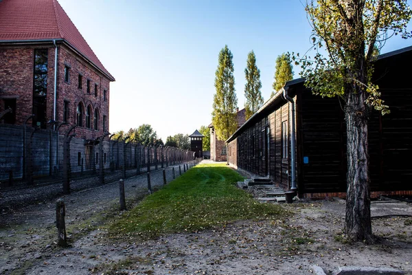 Oswiecim Polonia Octubre 2022 Auschwitz Mayor Complejo Campos Concentración Del —  Fotos de Stock