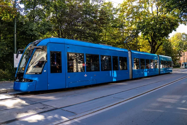 Krakov Polsko Října 2022 Moderní Elektrická Tramvaj Ulicích Krakova Část — Stock fotografie