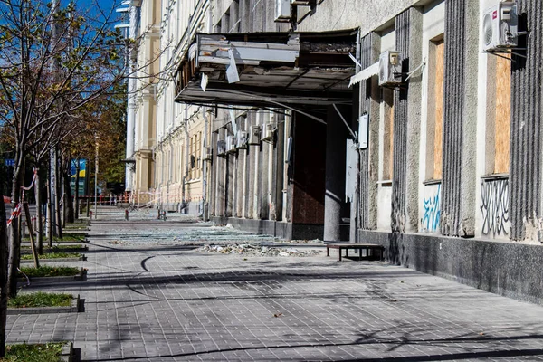 2012年10月10日俄罗斯对乌克兰基辅的导弹袭击的后果俄罗斯大规模导弹袭击的后遗症 导弹击中基辅市4个地方 9人死亡 36人受伤 — 图库照片