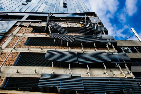 Massale Russische Raketaanvallen Werd Het Samsung Kantoorgebouw Bij Het Treinstation — Stockfoto