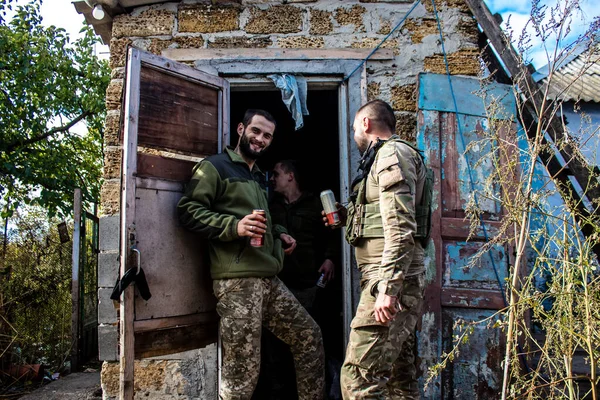 Ukraine Kherson Octobre 2022 Les Soldats Infanterie Armée Ukrainienne Sur — Photo
