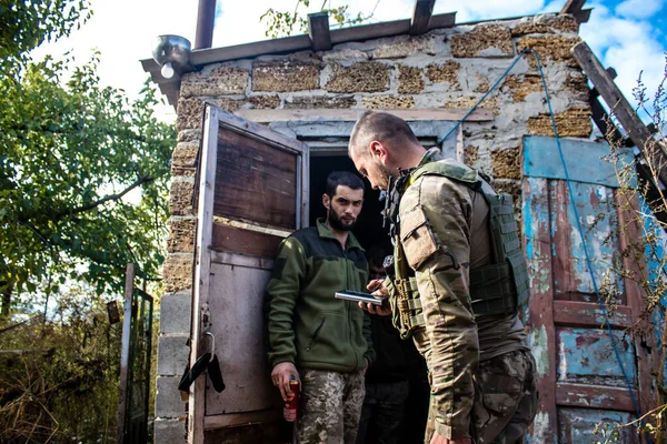 Ukraine Kherson Octobre 2022 Les Soldats Infanterie Armée Ukrainienne Sur — Photo