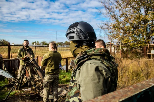 Ukraine Kherson Octobre 2022 Les Soldats Infanterie Armée Ukrainienne Sur — Photo