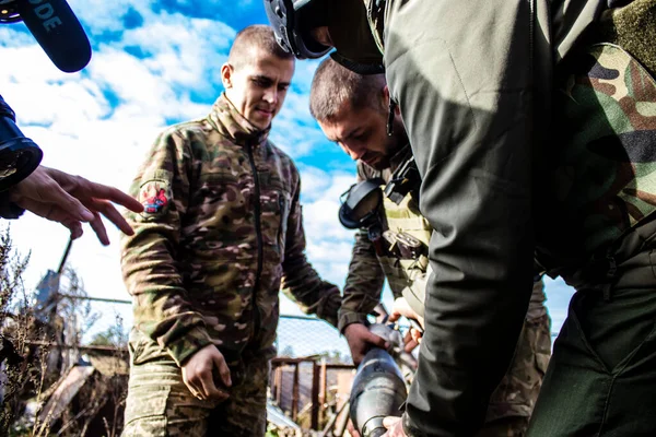 Ukraine Kherson Octobre 2022 Les Soldats Infanterie Armée Ukrainienne Sur — Photo