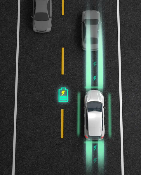 Концепція Електричної Дороги Або Електричної Дорожньої Системи Ers Дорога Яка — стокове фото